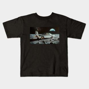 1968 Plymouth Road Runner on the Moon Kids T-Shirt